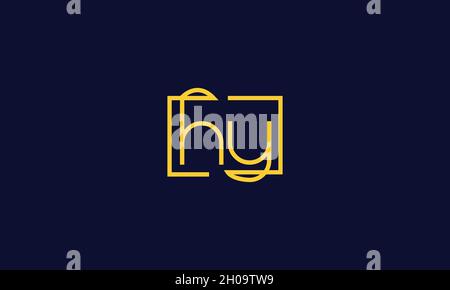 LETTERS HY LOGO DESIGN WITH NEGATIVE SPACE EFFECT FOR ILLUSTRATION USE Stock Vector