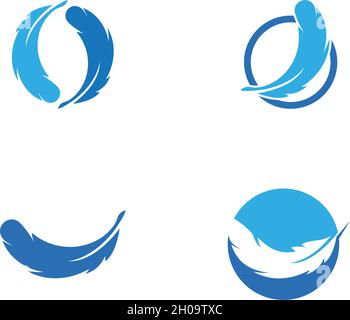 Feather ilustration  logo vector template Stock Vector