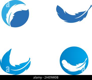 Feather ilustration  logo vector template Stock Vector