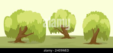 Summer trees set Stock Vector
