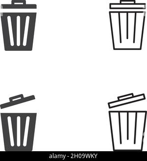 Trash basket icon vector ilustration design Stock Vector