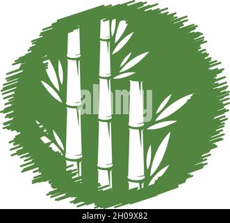 Bamboo logo ilustration vector template Stock Vector
