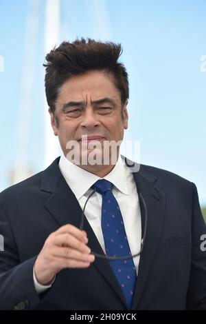 74th edition of the Cannes Film Festival: actor Benicio del Toro posing during a photocall for the film “The French Dispatch”, directed by Wes Anderso Stock Photo