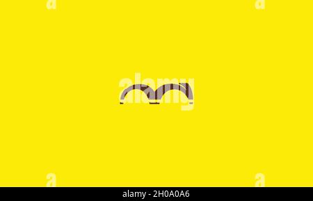 LEETER M LOGO DESIGN WITH NEGATIVE SPACE EFFECT FOR ILLUSTRATION USE Stock Vector