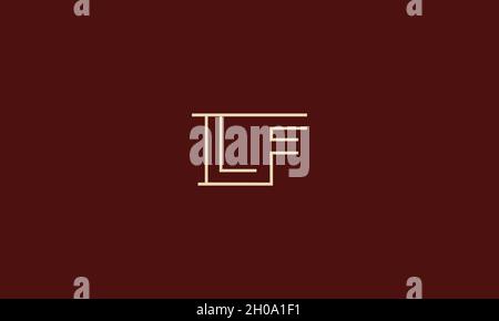 LETTERS LF LOGO DESIGN WITH NEGATIVE SPACE EFFECT FOR ILLUSTRATION USE Stock Vector