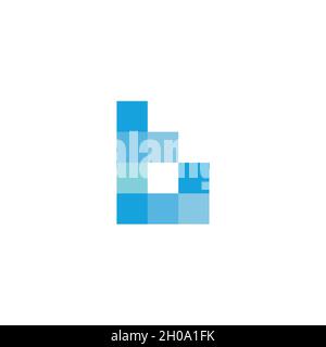 letter tb squares pixels gradient logo vector Stock Vector