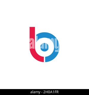 letter lb simple round motion colorful design logo vector Stock Vector