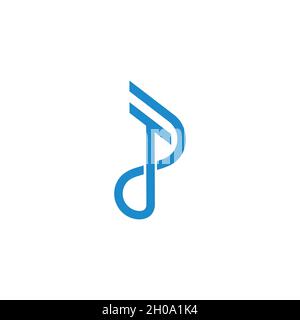 letter tp simple loop overlapping design logo vector Stock Vector