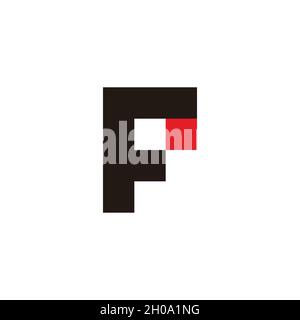 letter fp simple squares geometric objects logo vector Stock Vector