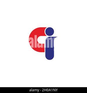 letter ci simple motion geometric logo vector Stock Vector