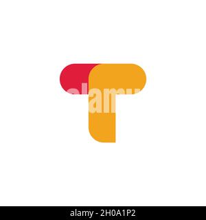 simple letter tr simple colorful geometric logo vector Stock Vector
