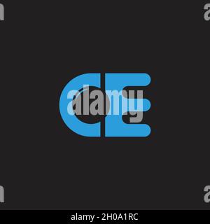 letter ce simple geometric glass design logo vector Stock Vector