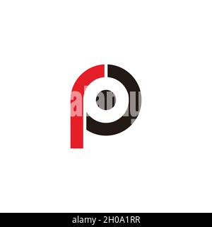 letter rp simple round motion colorful design logo vector Stock Vector