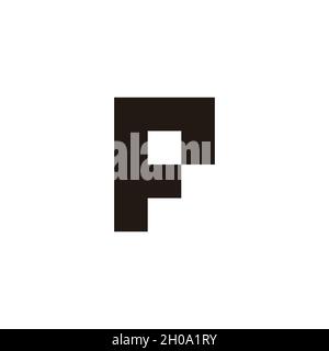 letter fp simple geometric logo vector Stock Vector