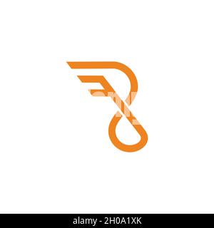 letter pd motion fast geometric curves line design logo vector Stock Vector