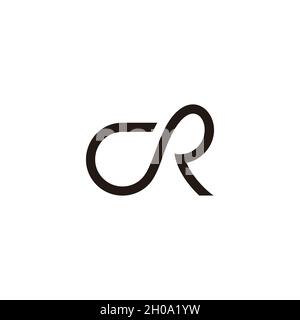 letter cr simple geometric curves line logo vector Stock Vector