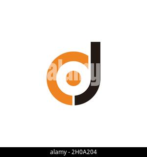 letter cj simple round motion colorful design logo vector Stock Vector
