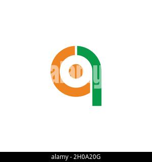 letter qc simple round motion colorful design logo vector Stock Vector