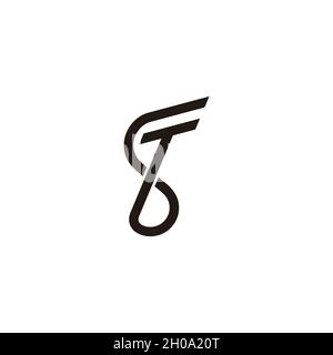 letter st simple loop overlapping design logo vector Stock Vector