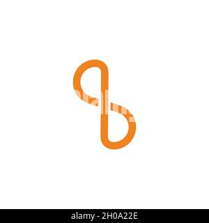letter qb infinity line simple geometric linear design logo vector Stock Vector
