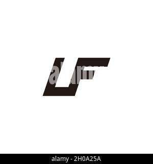 letter uf simple geometric line linked logo vector Stock Vector