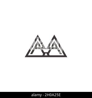 letter ma simple triangle geometric linear logo vector Stock Vector