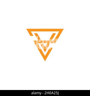 letter zv triangles line geometric design logo vector Stock Vector