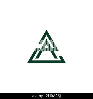 letter 2a triangles line geometric design logo vector Stock Vector