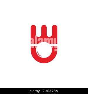 letter wu simple geometric line logo vector Stock Vector