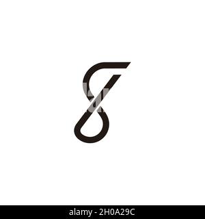 letter sb simple geometric curves infinity symbol logo vector Stock Vector