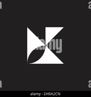 letter k simple geometric basic shape triangles logo vector Stock Vector