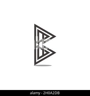 letter b simple triangle geometric linear logo vector Stock Vector