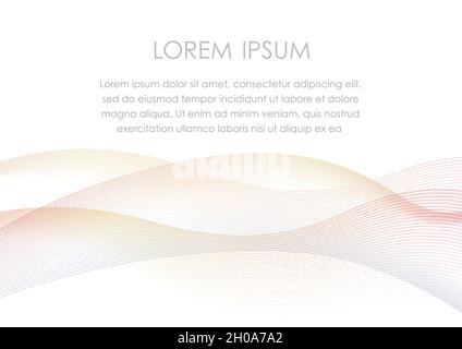 Abstract Background With Orange Wavy Patterns On A White Background And Text Space. Vector Illustration. Stock Vector