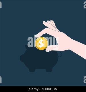 Saving, investment in future, tips and tricks for planning, save money or open a bank deposit concept. Budget home savings and investment money. Stock Vector