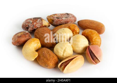 Mixing nuts isolated in white background Stock Photo
