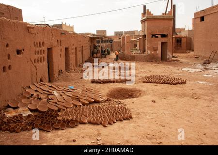 Traditional Moroccan pottery in a rural village Stock Photo
