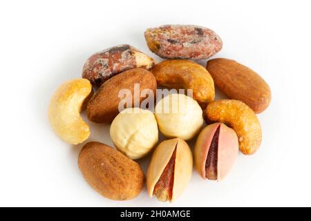 Mixing nuts isolated in white background Stock Photo