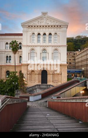 Facade detail of the University of Deusto, Bilbao, Biscay, Basque Country, Euskadi, Euskal Herria, Spain Stock Photo