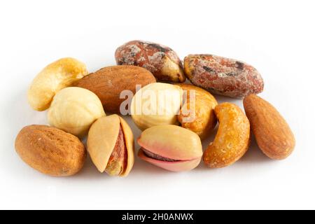 Mixing nuts isolated in white background Stock Photo