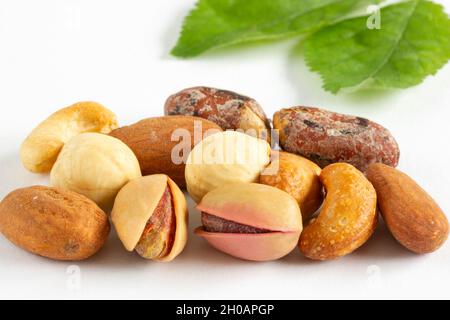 Mixing nuts isolated in white background Stock Photo