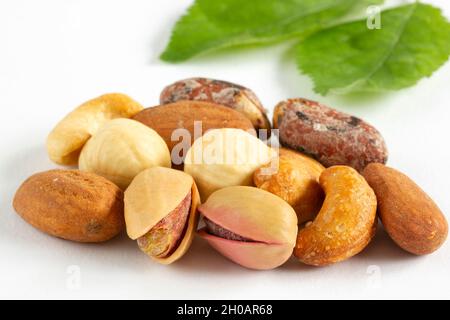 Mixing nuts isolated in white background Stock Photo