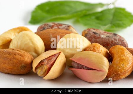 Mixing nuts isolated in white background Stock Photo