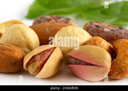 Mixing nuts isolated in white background Stock Photo