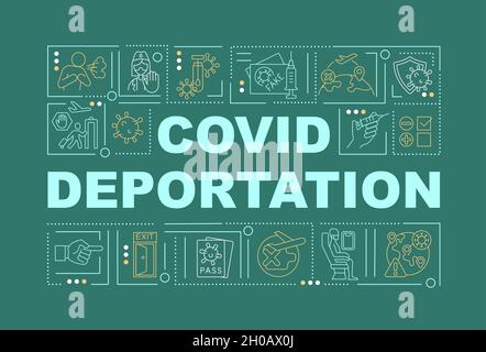 Covid deportation green word concepts banner Stock Vector