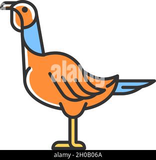 Female turkey RGB color icon Stock Vector