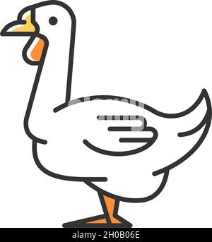African goose RGB color icon Stock Vector
