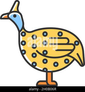 Guinea fowl RGB color icon Stock Vector