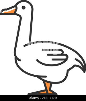 Goose RGB color icon Stock Vector