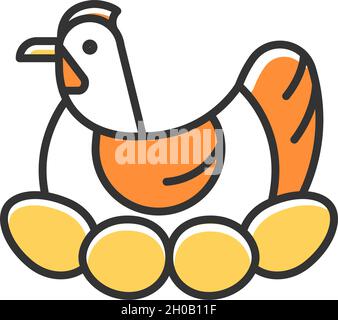 Brood hen RGB color icon Stock Vector