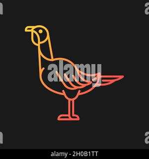 Female turkey gradient vector icon for dark theme Stock Vector